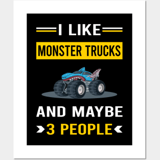 3 People Monster Truck Trucks Posters and Art